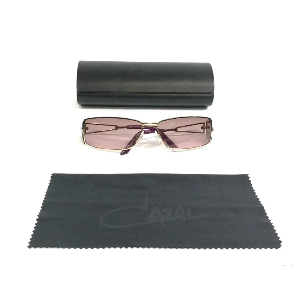 Cazal Sunglasses MOD.966 COL.963 Purple Gold Rectangle Frames with Purple Lenses